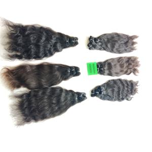 100% brut en gros naturel vierge couleur noir tissage ondulé faisceaux temple vietnamien extensions de cheveux humains - Product Image 4