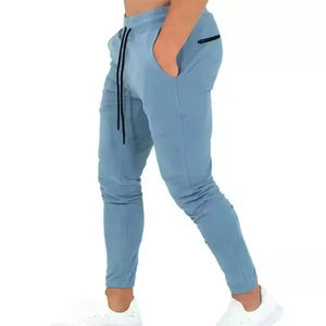 Pantalon décontracté pour hommes meilleur design de haute qualité coton polyester nouveau style couleur unie vêtements de rue taille élastique toile - Product Image 2