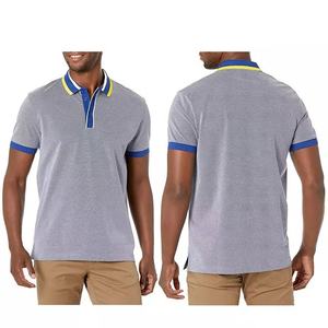 เสื้อโปโลแขนสั้นคอตตอนถัก100% ใส่สบายเสื้อโปโลสำหรับเล่นกอล์ฟของผู้ชายดีไซน์ล่าสุด - Product Image 1