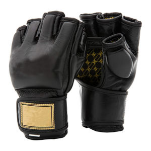 Gants Couleurs Personnalisées Logo et Étiquette Adultes/Enfants Demi-Doigts Grappling Mma Gants Cuir de Vachette - Product Image 1