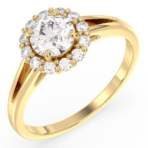 REYES, anillos de compromiso de moissanita de 1,09 quilates de corte brillante redondo para mujer en joyería fina de Plata de Ley 925 - Product Image 1