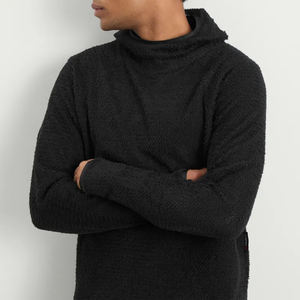 Sudadera de Forro Polar Sherpa Personalizada OEM/ODM para Hombre y Mujer, Sudadera Negra de Manga Larga para Invierno con Bolsillo, Venta al por Mayor por Ako - Product Image 5