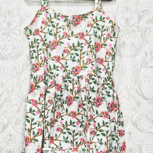 Mini vestido ajustado y acampanado con estampado floral para mujeres y niñas estilo de fiesta informal en primavera 100% algodón con técnicas bordadas - Product Image 1