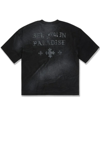 T-shirts pour hommes en coton 100% surdimensionnés rétro de haute qualité avec logo personnalisé imprimé, coupe ample, style streetwear, designs personnalisés, t-shirt à grammage élevé - Product Image 3