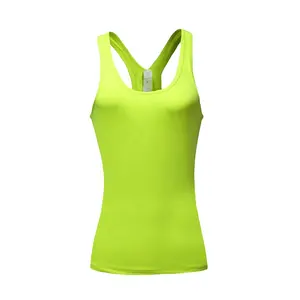 शीर्ष गुणवत्ता महिलाओं रनिंग स्वास्थ्य फसल में सबसे ऊपर के लिए जिम सक्रिय पहनने कसरत टैंक खेल बिना आस्तीन सांस हरे रंग टैंक टॉप