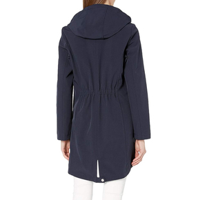 Women's Red Long <b>Hooded</b> Waterproof Softshell <b>Jacket</b> With Zip Closure And Pockets Regular Fit Winter Outerwear - Product Image 5