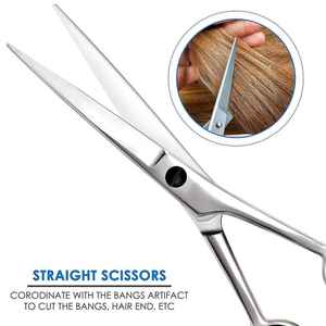 Stainless Steel Barber Hair <b>Scissors</b> Super Sharp Blade Barber Cutting <b>Scissors</b> With Adjustable Finger Rest Salon Shears - Product Image 4