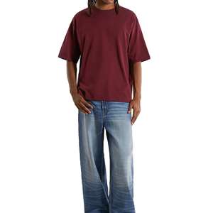 Boxy เสื้อยืดคอตตอนไซส์ใหญ่พิเศษสำหรับผู้ชายพิมพ์ลายแบบลำลองเสื้อยืดเข้ารูปใหญ่พิเศษ250gsm หนา - Product Image 1