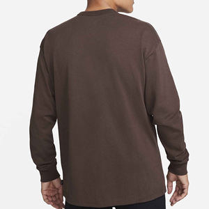 เสื้อยืดคุณภาพสูงสำหรับผู้ชาย ผ้าฝ้าย 100% เสื้อเปล่าเรียบง่าย แฟชั่นผู้ชาย ระบายอากาศได้ดี เสื้อยืดคอกลมแขนยาวแบบสั่งทำได้ - Product Image 2