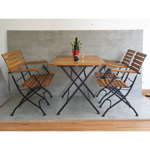 CBCF287 Contemporary Outdoor <b>Foldable</b> <b>Table</b> and Chairs Combo Set 120x75cm Durable Modern <b>Garden</b> Furniture - Product Image 2