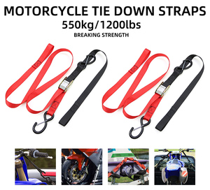 Powersports Gear personalizable, 25cm, resistente, 550kg, hebilla de leva, correas de amarre para motocicleta con gancho en S cerrado - Product Image 2