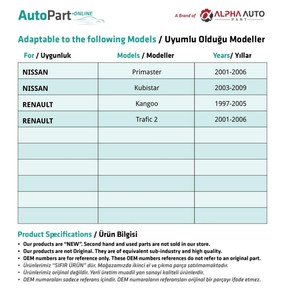 คลิปหนีบไฟหน้าสำหรับเรโนลต์ คังกู, ทราฟิค 2 - 100 ชิ้น - Product Image 2