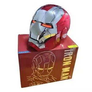 Máscara de Casco de <span class=keywords><strong>Iron</strong></span> <span class=keywords><strong>Man</strong></span> 3D, Máscara de Halloween de PVC con Luces LED, Apertura y Cierre con un Clic, Usable para Adultos, Máscara de Cosplay - Product Image 1