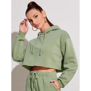 High Quality Heavyweight 100% Cotton Fleece Women's Hoodie Custom Regular Pullover Drop Shoulder Sweatshirt Autumn Winter - Product Image 6