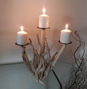 Bougeoir en bois flotté de table sur mesure salon fête de mariage événement décoration bougeoir décor à la maison - Product Image 3