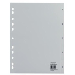 Soennecken <b>A4</b> 1-5 Polypropylene Grey Register for File <b>Folders</b> - Product Image 1