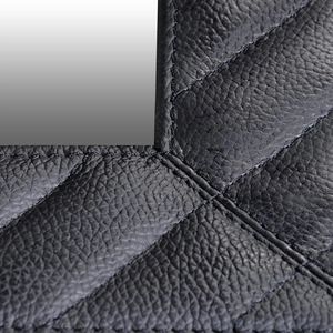 <b>Triangle</b> Black Leather <b>Mirror</b> with Glass Surface - Product Image 2