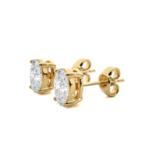 Oval Cut Diamond Earring <b>Tops</b> in 18K <b>Gold</b>-1 Carat Engagement Jewelry by ATYANTA JEWELS - Product Image 2