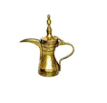 Bule de café e chá marroquino feito à mão com acabamento dourado em latão indiano estilo moderno fabricante da Índia