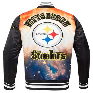 Venta al por mayor de chaqueta de béisbol de satén Premium bordado Varsity Jacket para hombres y mujeres - Product Image 6