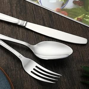 Ensemble de couverts en argent de luxe, vaisselle en acier inoxydable avec poignée, ensemble de vaisselle, couverts polis miroir pour hôtel - Product Image 6