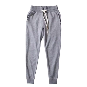 Pantalons de sport à bas serré, taille moyenne, deux poches, logo personnalisé, coton biologique fin, jogging en coton, vente chaude - Product Image 1