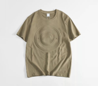 T-shirt pour homme avec texture en relief 3D, design personnalisé, 100% coton tissé, manches courtes, respirant, séchage rapide, vêtement élégant et tendance