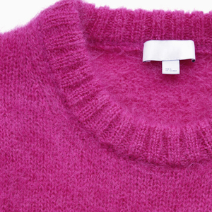 Suéter clásico de cuello redondo para mujer de otoño e invierno, tejido de algodón transpirable con logotipo bordado, estilo suelto informal - Product Image 4
