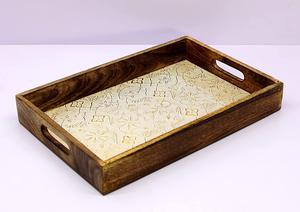 ถาดไม้ขนาดใหญ่สำหรับใส่กาแฟและอาหารเย็นทนทานถาดเสิร์ฟอาหารและถาดสำหรับเสิร์ฟอาหาร - Product Image 5