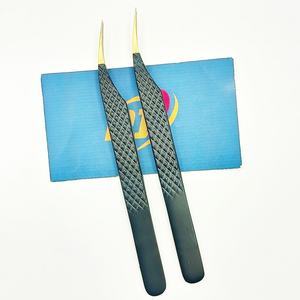 Pinces à extensions de cils en acier inoxydable, antistatiques, durables, testées à la main, pinces à isolation incurvées en forme de dauphin pour les artistes des cils - Product Image 6