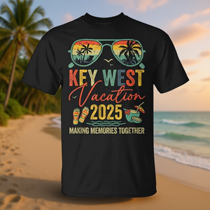 T-shirt Rétro 2025 Souvenirs de Vacances à Key West – Vêtements Promotionnels Assortis pour Voyages en Groupe - Product Image 3