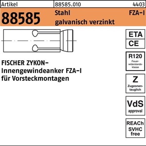สำหรับ Fischer Zykon FZA-I ตะขอเกี่ยวเกลียวใน 12x40 M6 เหล็ก-แพ็ค 25 ชิ้น - Product Image 1