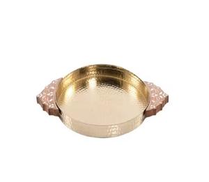 Plateau de service de luxe en métal plaqué or de forme ovale pour plateau de collations au chocolat pour restaurant, hôtel et vaisselle - Product Image 1