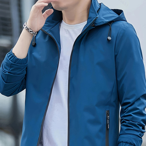 เสื้อแจ็คเก็ตผู้ชายกันลมมีฮู้ด คอปก น้ำหนักเบา ผลิตจากโพลีเอสเตอร์ สำหรับกิจกรรมกลางแจ้ง สวมใส่สบาย ซิปด้านหน้า แห้งเร็ว ระบายอากาศได้ดี ทรงหลวม ใส่ได้ในฤดูหนาว - Product Image 6
