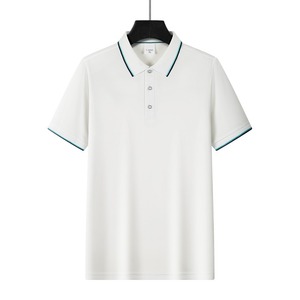 Polo informal a rayas para hombre, mezcla de algodón clásica, manga corta, diseño personalizado, bordado de logotipo, camiseta Polo de moda cómoda - Product Image 6