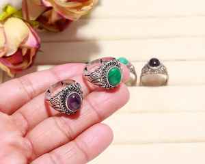 Superbe sertissage de lunette ovale en malachite plaqué argent sterling 925 massif Baho fait à la main en gros lot en vrac - Product Image 6