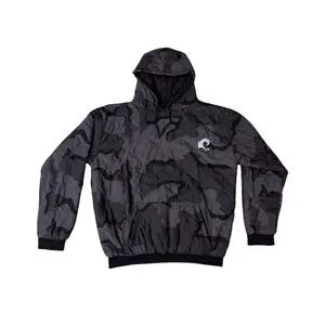 Diseño de moda Reversible con capucha con cordón negro impermeable Woobie Hoodie Jacket para hombres Unisex Sudadera con capucha woobie