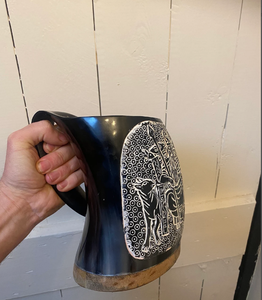 Taza vikinga tallada a mano, tazas vikingas para beber, regalo de aniversario, regalos de marido, regalo de parejas, regalos de Navidad - Product Image 2