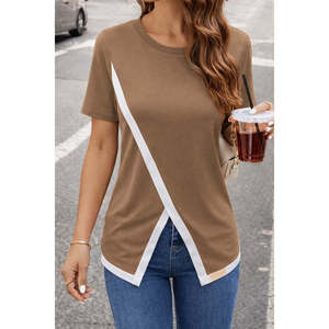 Blusa de Viscosa de Manga Corta y Cuello Redondo para Mujer de Jane, Blusa Informal de Corte Regular para Uso Diario, Tallas S-3XL - Product Image 2