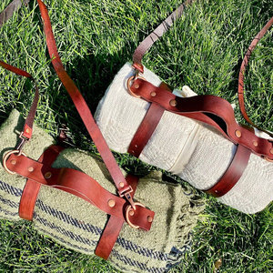 2025 ALW Premium Heavy Duty Couverture En Cuir Véritable Transporteur À La Main Sangle Portable OEM Fabricant pour La Maison Pique-Nique Voyage - Product Image 1