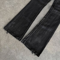 Vaqueros acampanados vintage encerados personalizados para hombre, color plateado, lavables, ecológicos, impermeables, estilo retro, hip-hop, streetwear, para otoño