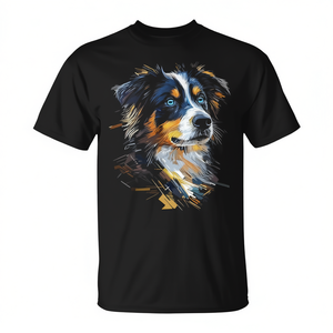 T-Shirt Promozionale con Occhi Blu del Pastore Australiano, Maglietta per Amanti del Cane Pastore Australiano - Product Image 2