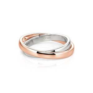 Bague de mariage géométrique bicolore plaquée or pour homme Jeulia - Product Image 1
