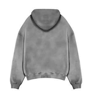 Sweats à capuche à épaules tombantes pour hommes, tendance, prix bas, fabriqués au Pakistan, sweats à capuche à fermeture éclair délavés à l'acide pour hommes et sweats à capuche personnalisés - Product Image 2