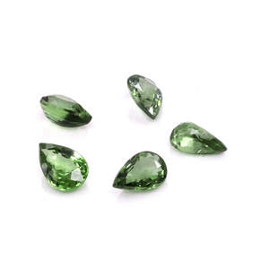 Saphirs verts naturels non traités, formes poire calibrées 3x5mm et 4x6mm, et pierres précieuses taillées Asscher, brillant, émeraude, trionnelle - Product Image 4