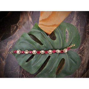 NOVAMART Fine <b>Ruby</b> Radiance Moissanite <b>Bracelet</b> Elegant and Radiant Bangle Jewelry Wholesale Export - Product Image 3