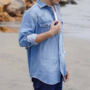 Camisa de Algodón de Diseño Personalizado OEM, Tejido Satinado para Hombre, Estilo Urbano Moderno 2025, Transpirable, de Fibra de Bambú, Informal - Product Image 2