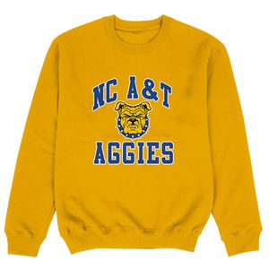 Para A & T Aggies Bulldog Summer Knitted Washed Lined Yellow College Apparel Sudadera con capucha de manga larga - Product Image 1