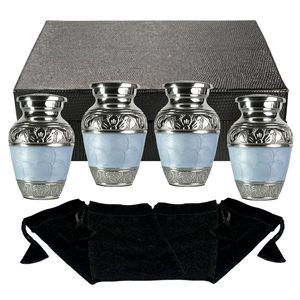 Urne funéraire vintage en aluminium pour adultes, urne commémorative artisanale pour usage décoratif, personnalisée pour les cendres - Product Image 3