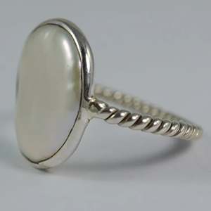 Handmade 925 Sterling <b>Silver</b> Coin Pearl <b>Ring</b> Freshwater <b>Statement</b> Promise Jewelry Gift for Her Anniversary - Product Image 6